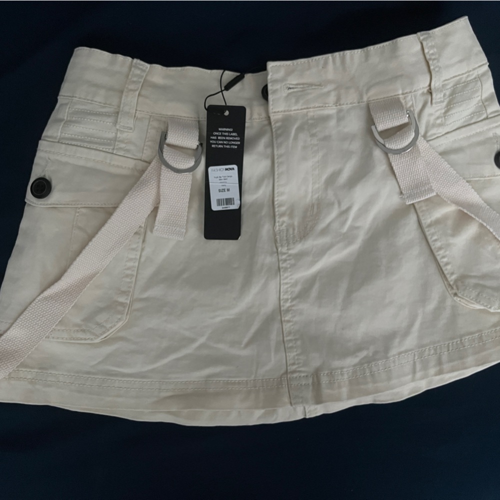 Fashion Nova Cream Mini Skirt